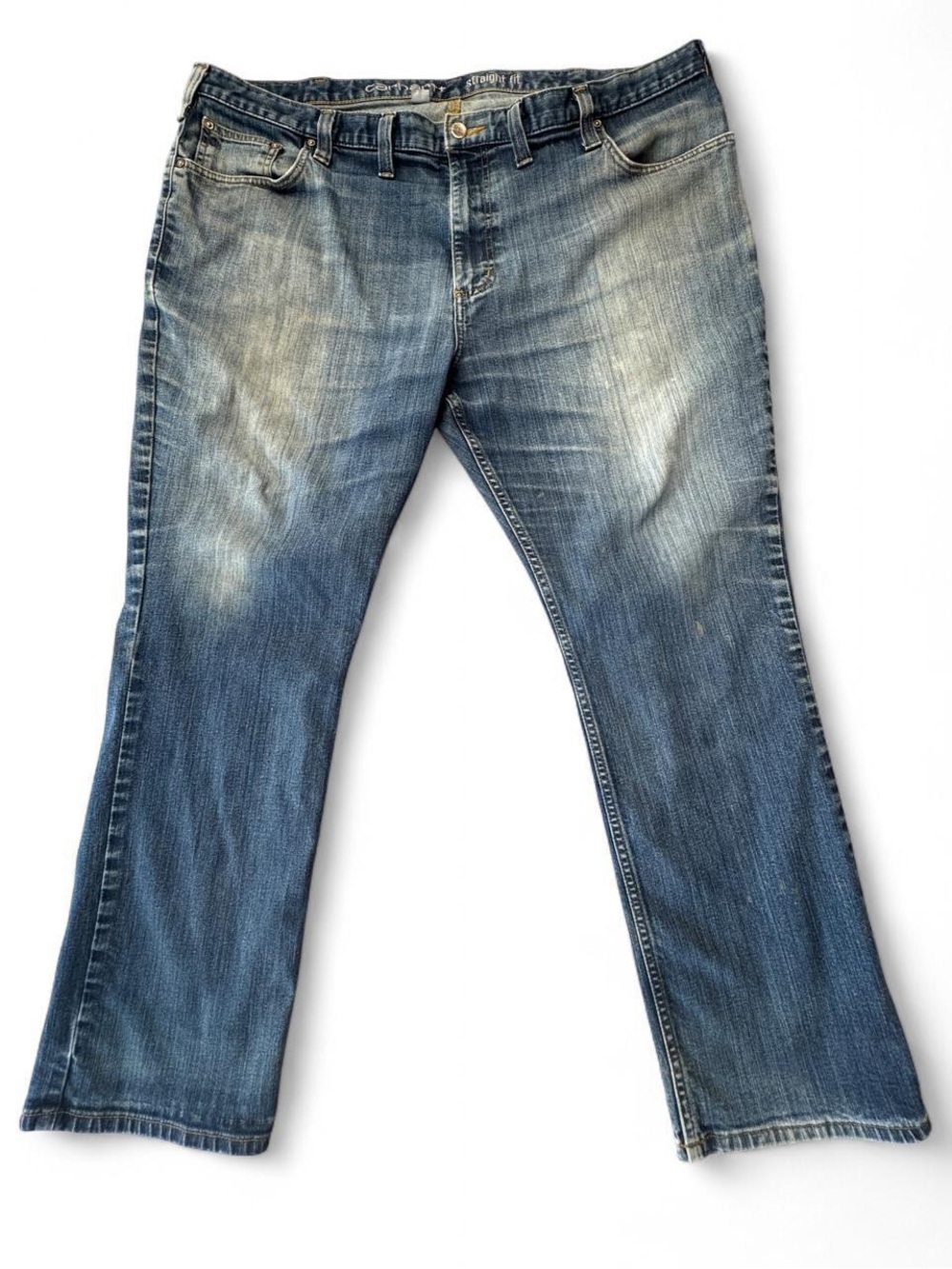 Carhartt Rugged Flex Jeans Mens 44x30 Blue Relaxed Straight Fit Denim G47
